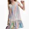 Vestito in denim tie-dye
