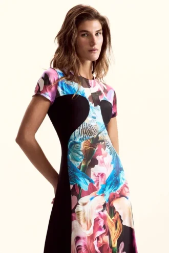 Vestito in maglia con fiori M. C. Lacroix
