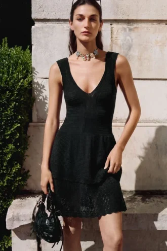 Vestito in maglia con spalline
