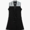 Vestito incrociato in due materiali Vestito incrociato in due materiali