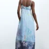 Vestito lungo in denim con spalline