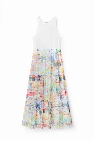 Vestito lungo in tulle a due pezzi