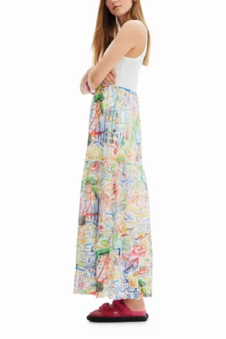 Vestito lungo in tulle a due pezzi