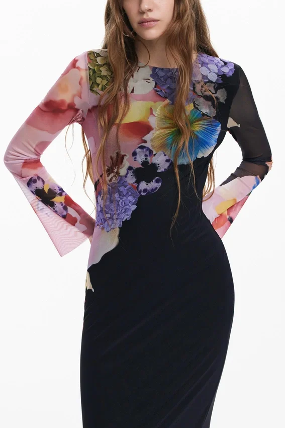 Vestito midi a fiori Vestito midi a fiori