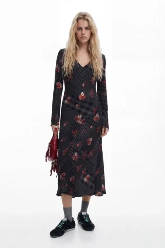 Vestito midi a quadri