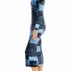 Vestito midi a righe floreali