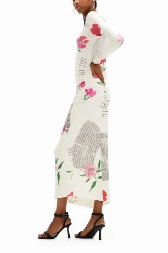 Vestito midi aderente con stampa