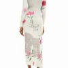 Vestito midi aderente con stampa