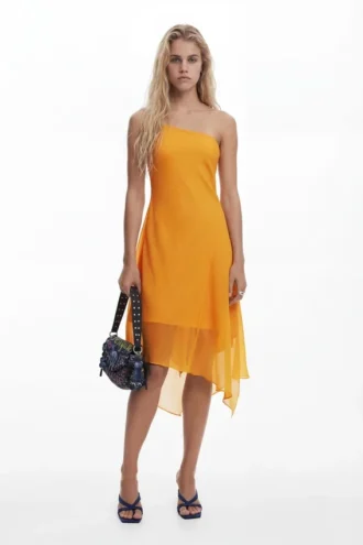 Vestito midi asimmetrico a strati Vestito midi asimmetrico a strati