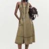Vestito midi con cuciture