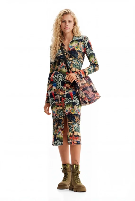 Vestito midi con motivo tapestry di Christian Lacroix Vestito midi con motivo tapestry di Christian Lacroix