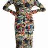 Vestito midi con motivo tapestry di Christian Lacroix Vestito midi con motivo tapestry di Christian Lacroix