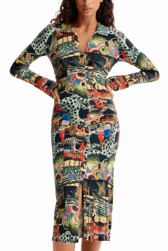 Vestito midi con motivo tapestry di Christian Lacroix Vestito midi con motivo tapestry di Christian Lacroix