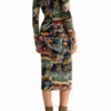 Vestito midi con motivo tapestry di Christian Lacroix Vestito midi con motivo tapestry di Christian Lacroix