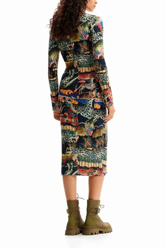 Vestito midi con motivo tapestry di Christian Lacroix Vestito midi con motivo tapestry di Christian Lacroix