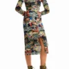 Vestito midi con motivo tapestry di Christian Lacroix Vestito midi con motivo tapestry di Christian Lacroix