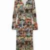 Vestito midi con motivo tapestry di Christian Lacroix Vestito midi con motivo tapestry di Christian Lacroix