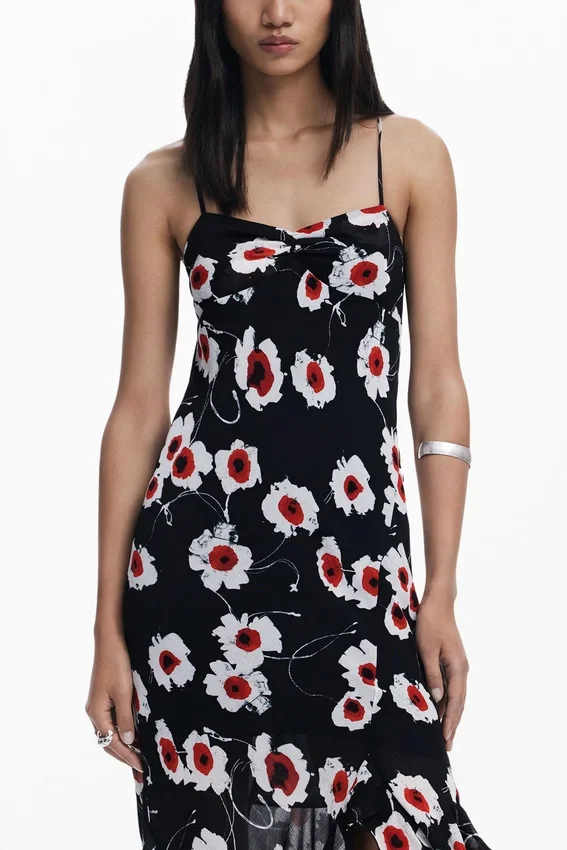 Vestito midi con volant Poppy Vestito midi con volant Poppy