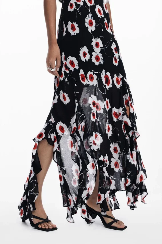 Vestito midi con volant Poppy Vestito midi con volant Poppy