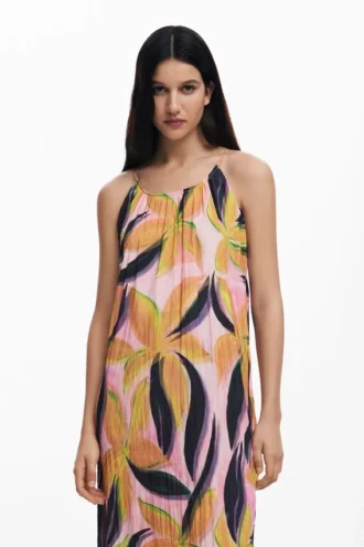 Vestito midi effetto stropicciato