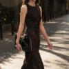 Vestito midi floccato