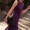Vestito midi floccato