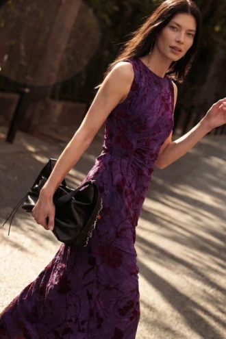 Vestito midi floccato
