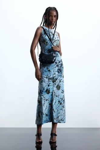 Vestito midi floccato