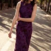 Vestito midi floccato