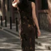 Vestito midi floccato