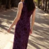Vestito midi floccato