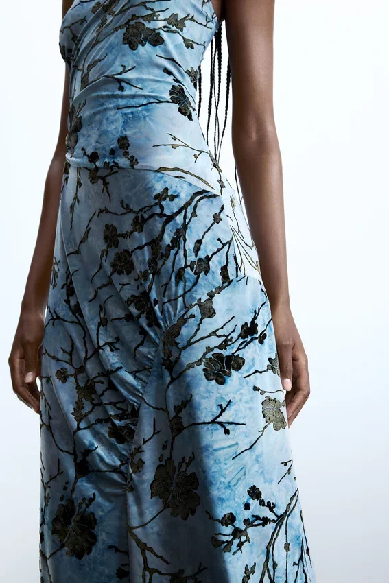 Vestito midi floccato Vestito midi floccato