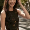 Vestito midi floccato