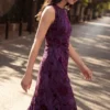 Vestito midi floccato