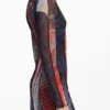 Vestito midi in tulle stampato