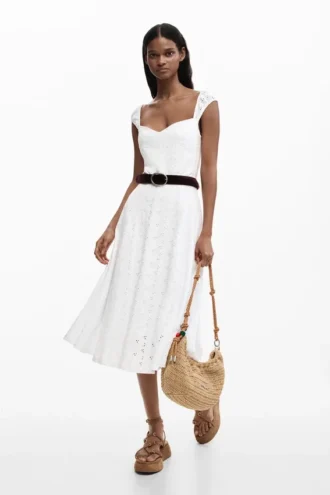 Vestito midi ricamato