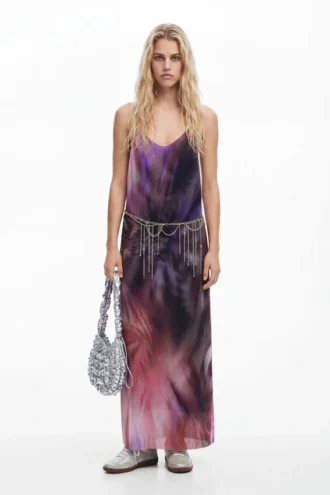 Vestito plissettato con stampa floreale