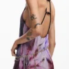 Vestito plissettato con stampa floreale