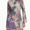 Vestito stampato asimmetrico Vestito stampato asimmetrico
