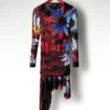 Vestito stampato asimmetrico