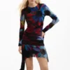 Vestito stampato asimmetrico