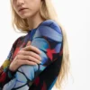 Vestito stampato asimmetrico