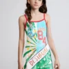 Vestito stampato multicolore