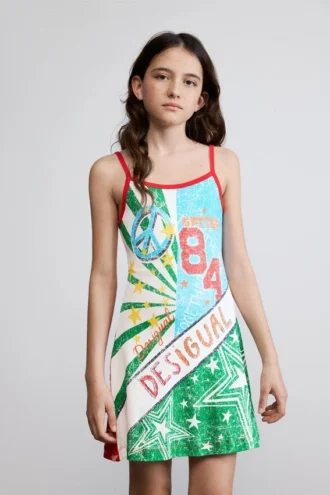 Vestito stampato multicolore