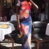 Vestito stampato senza maniche