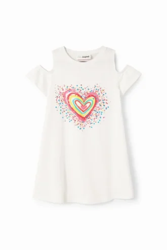 Vestito T-shirt con ritagli a forma di cuore