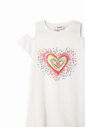 Vestito T-shirt con ritagli a forma di cuore