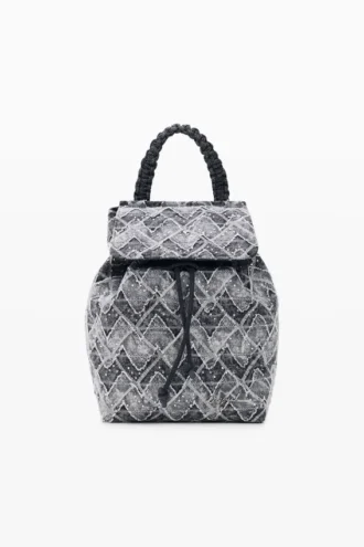 Zaino in denim a zigzag