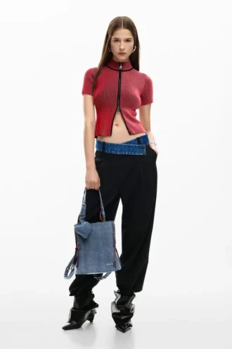 Zaino in denim con cuore