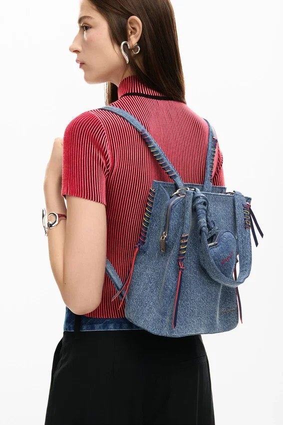 Zaino in denim con cuore Zaino in denim con cuore